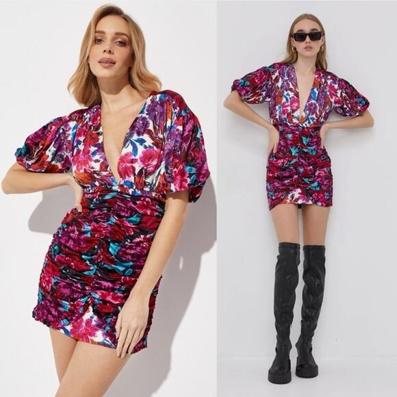 For Love & Lemons Cassandra Pink Mini Dress Size Small - Picture 2 of 10